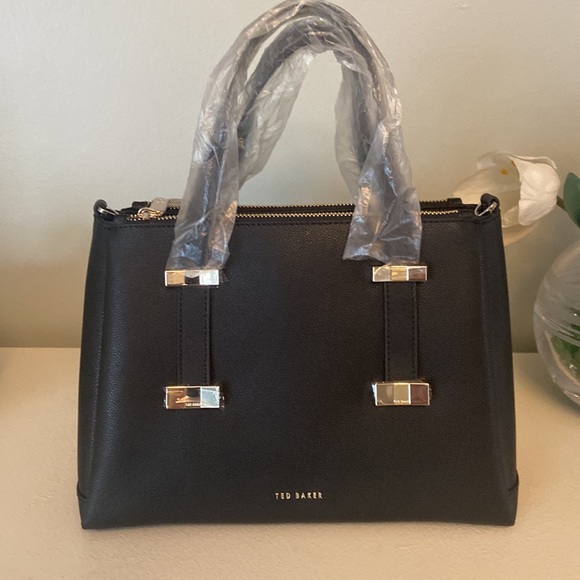 Black Julieet Bow Adjustable Handle Small Tote Bag with Dust Bag (NWT)